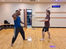 Students doing Sticks